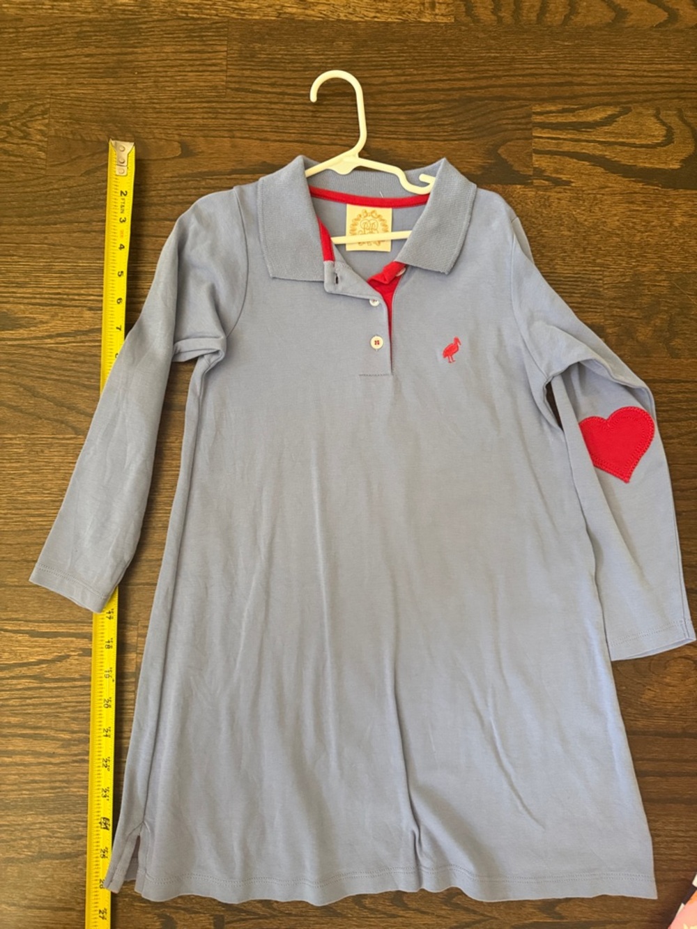 The Beaufort Bonnet Company Light Blue Polo Dress with Red Accents